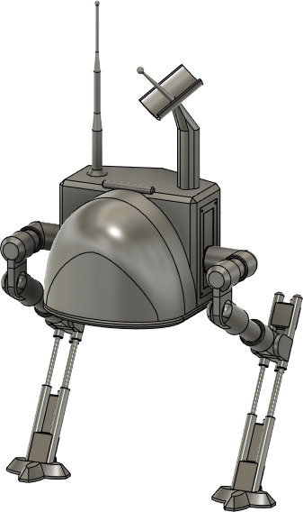 A picture of a mech model facing forward.