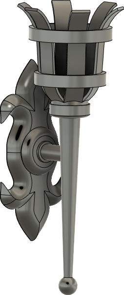 A wall mounted torch 3d model.